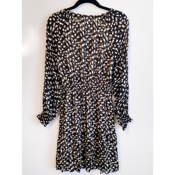 Theory NWT Confetti Print Long Sleeve Silk Blend Dress - Picture 7 of 10